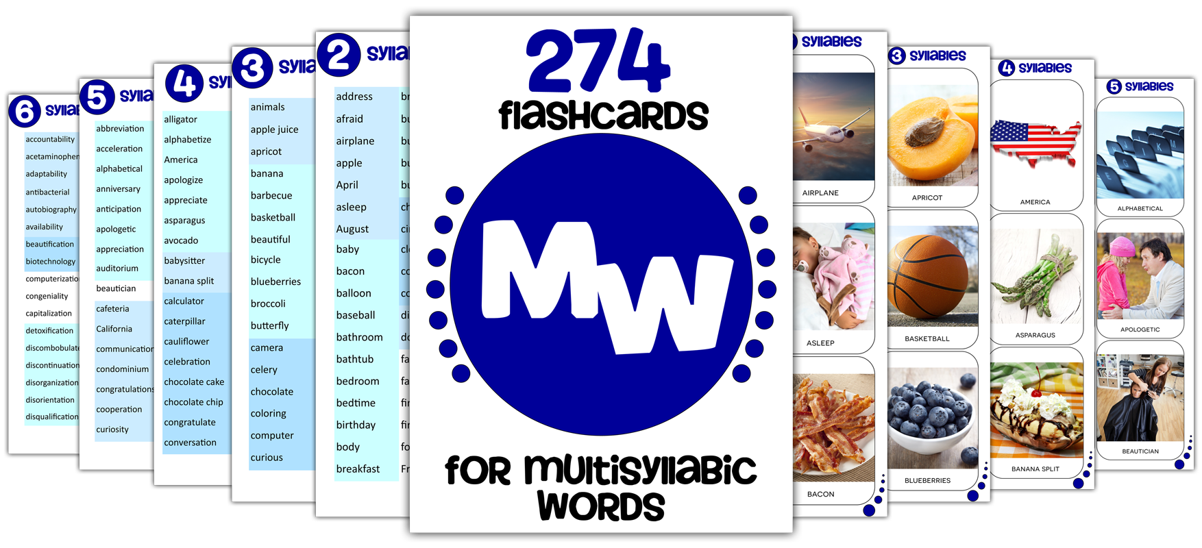 Multisyllabic Word Flashcards for Speech Therapy | HomeSpeechHome