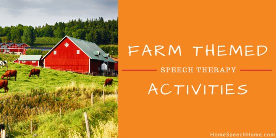 Farm Themed Speech Therapy Activities